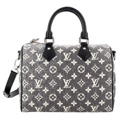 Louis Vuitton Speedy Bandouliere Bag Monogram Jacquard Denim 25