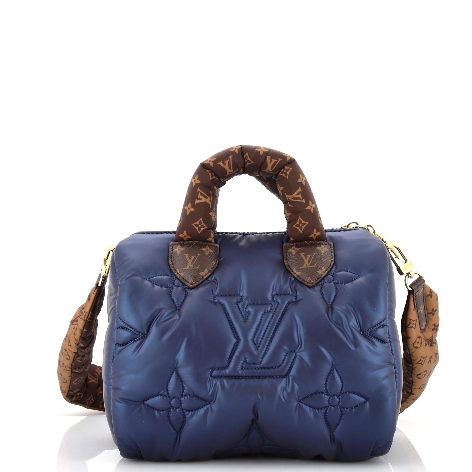 Louis Vuitton Speedy Bandouliere Bag Monogram Quilted Econyl Nylon 25 In Good Condition For Sale In NY, NY