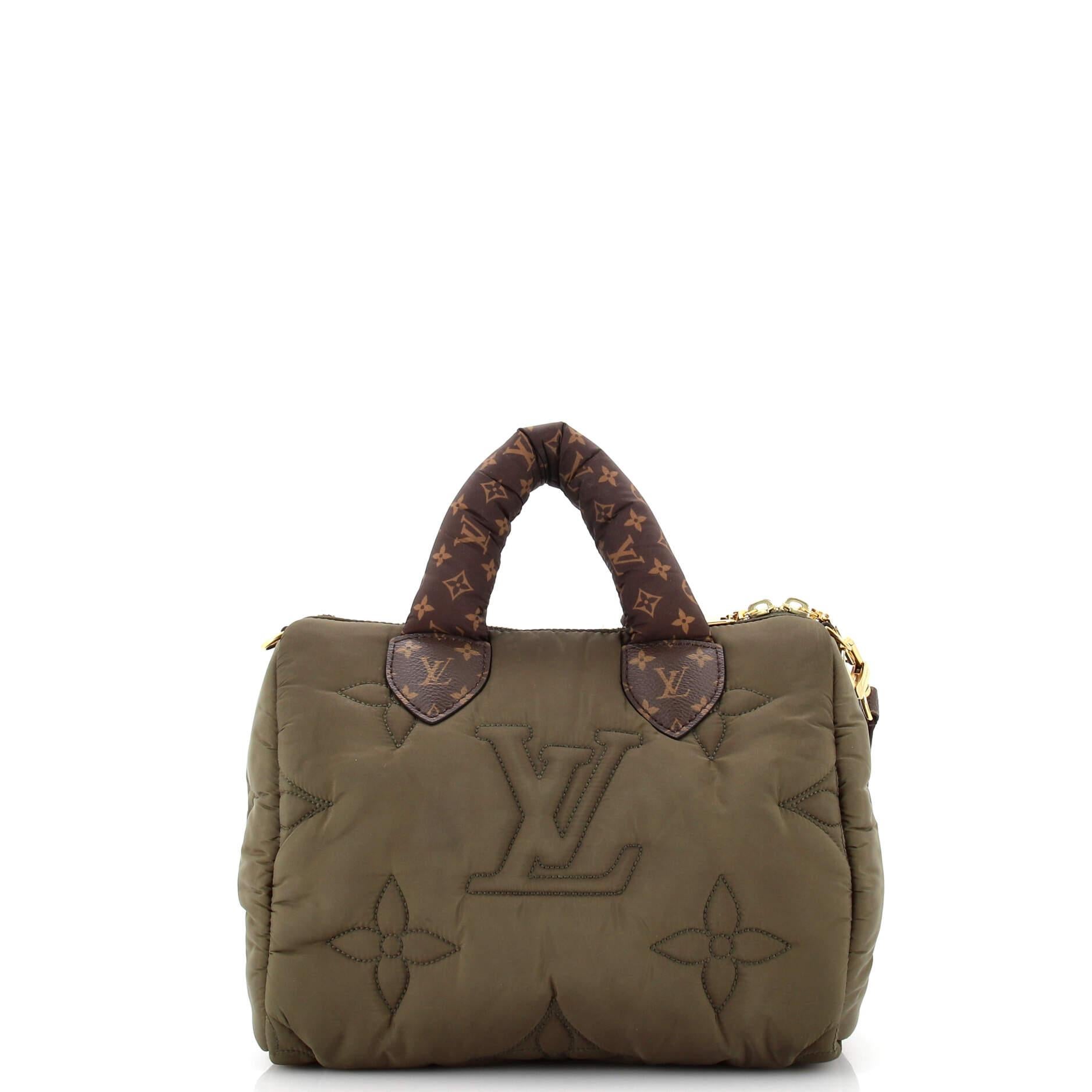 Louis Vuitton Speedy Bandouliere Bag Monogram Quilted Econyl Nylon 25 In Good Condition For Sale In NY, NY