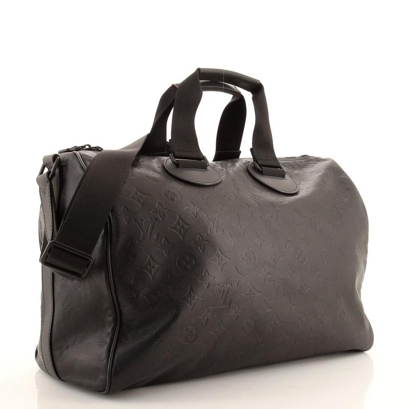 Black Louis Vuitton Speedy Bandouliere Bag Monogram Shadow Leather 40