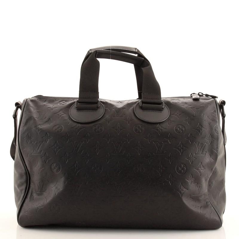 Louis Vuitton Speedy Bandouliere Bag Monogram Shadow Leather 40 In Good Condition In NY, NY
