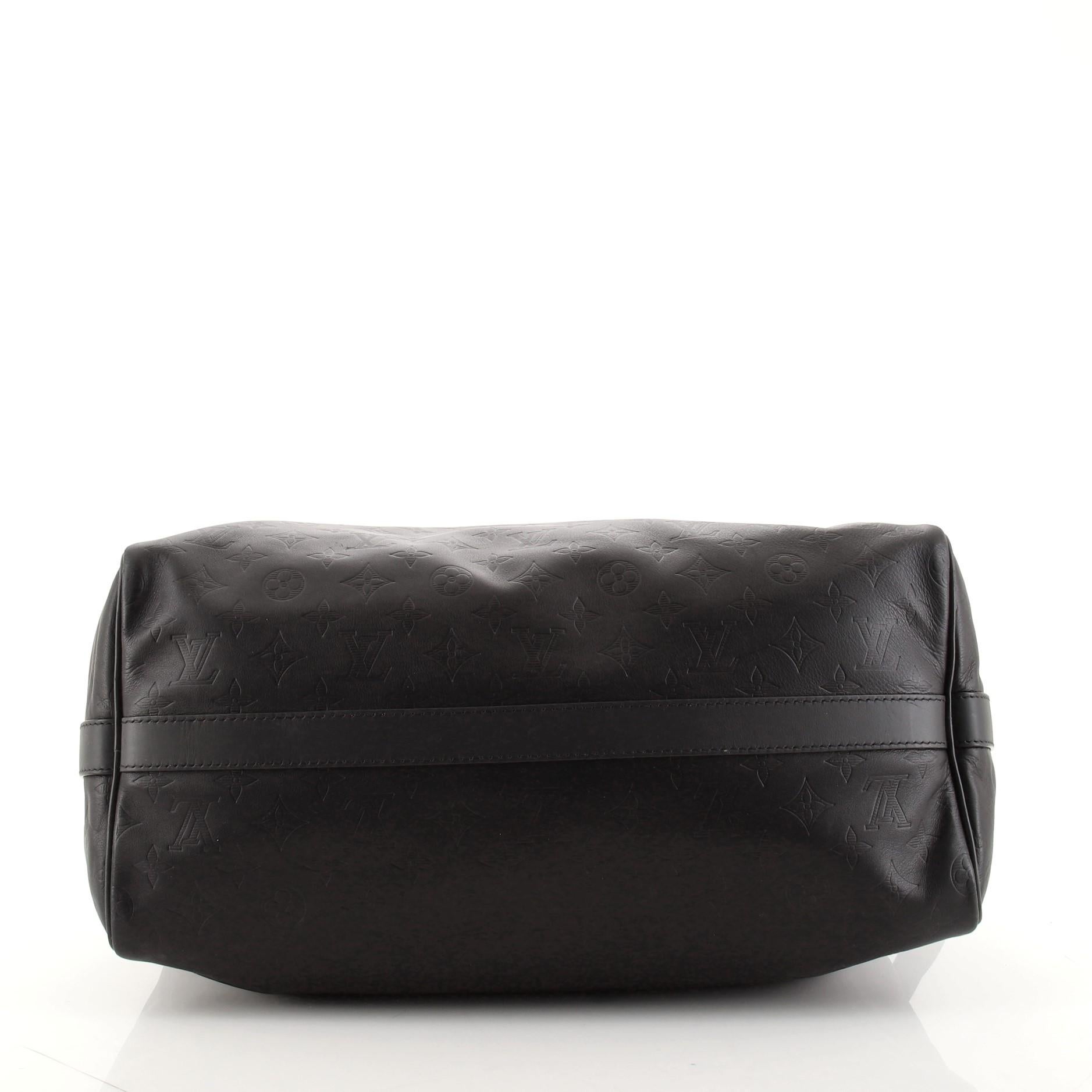 Louis Vuitton Speedy Bandouliere Bag Monogram Shadow Leather 40 In Good Condition In NY, NY