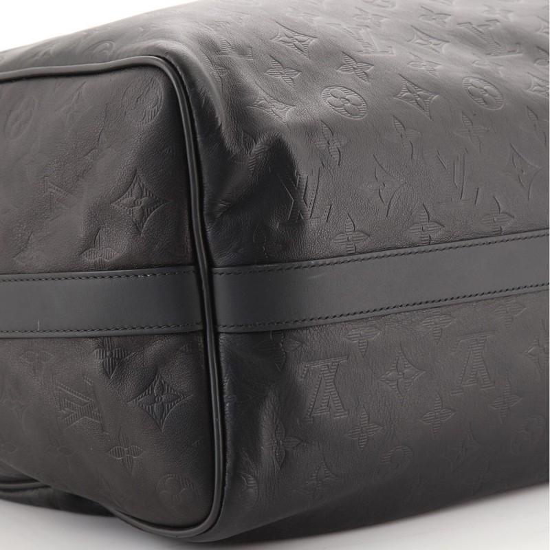 Black Louis Vuitton Speedy Bandouliere Bag Monogram Shadow Leather 40