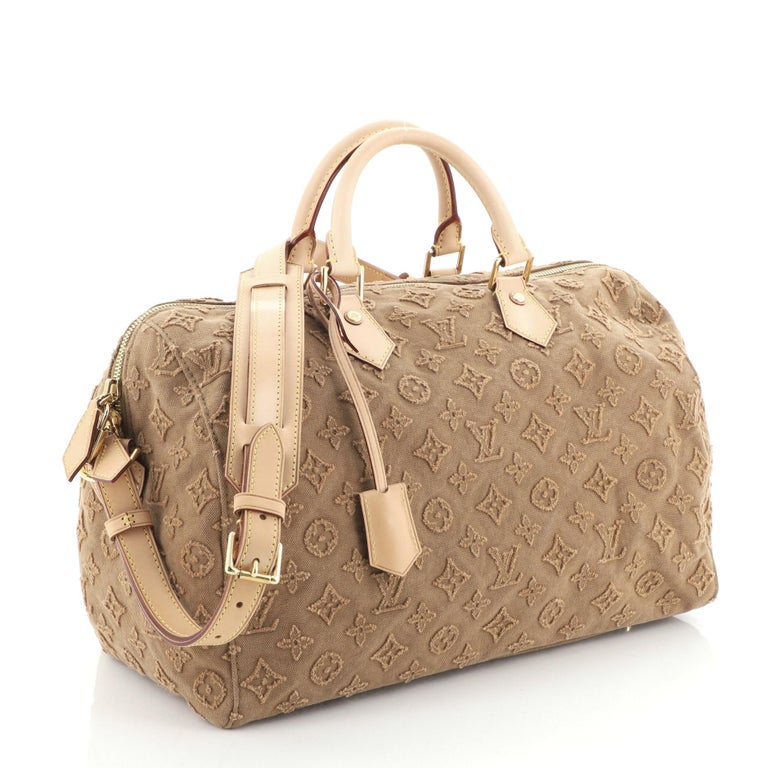 Louis Vuitton, Bags, Sold Louis Vuitton Denim Speedy Bandouliere 3