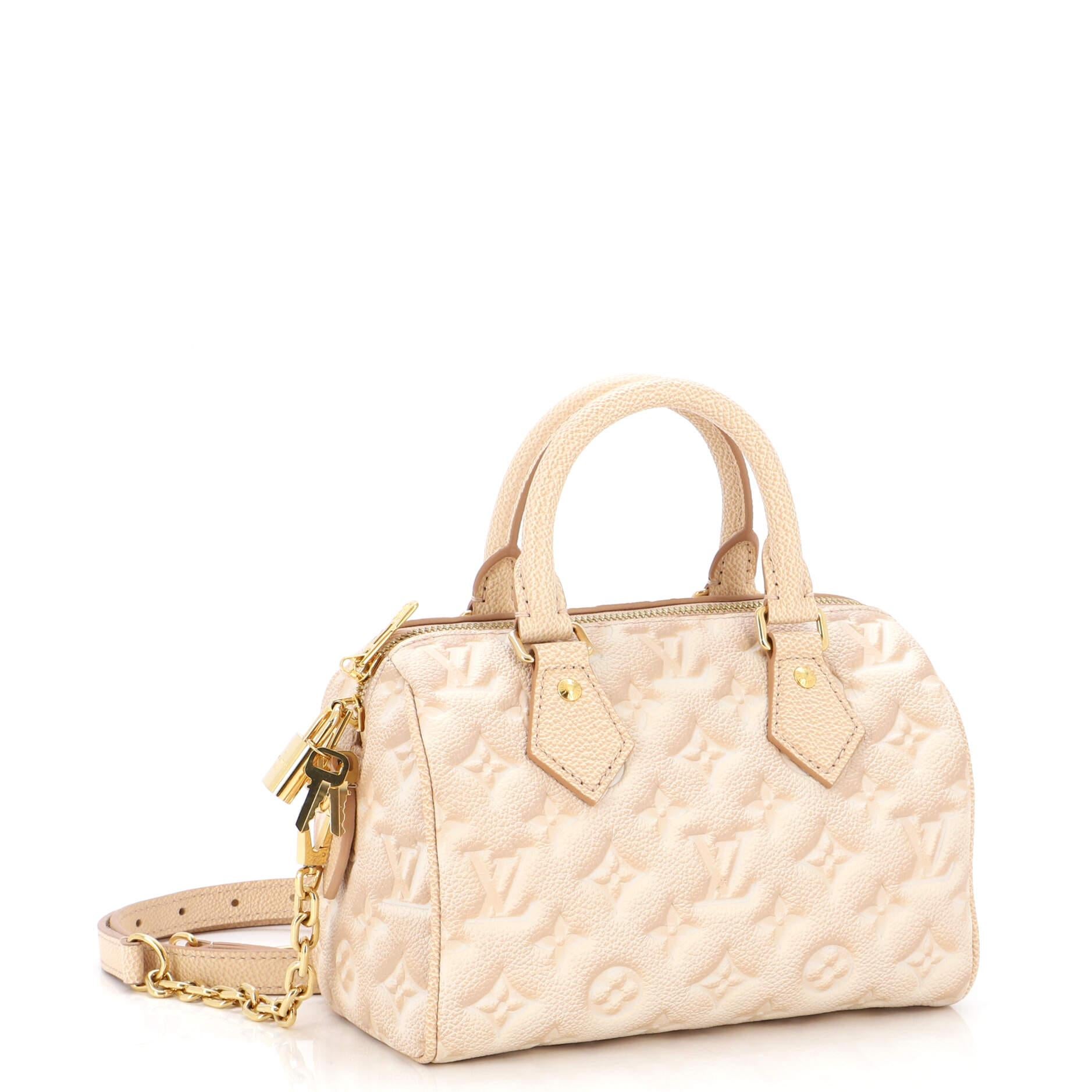 LOUIS VUITTON Speedy B Bandouliere 20 Stardust Beige Leather