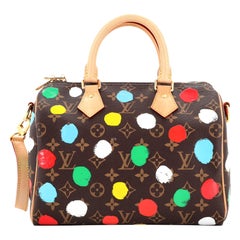 Louis Vuitton Speedy Bandouliere Tasche Yayoi Kusama mit bemalten Punkten aus Segeltuch