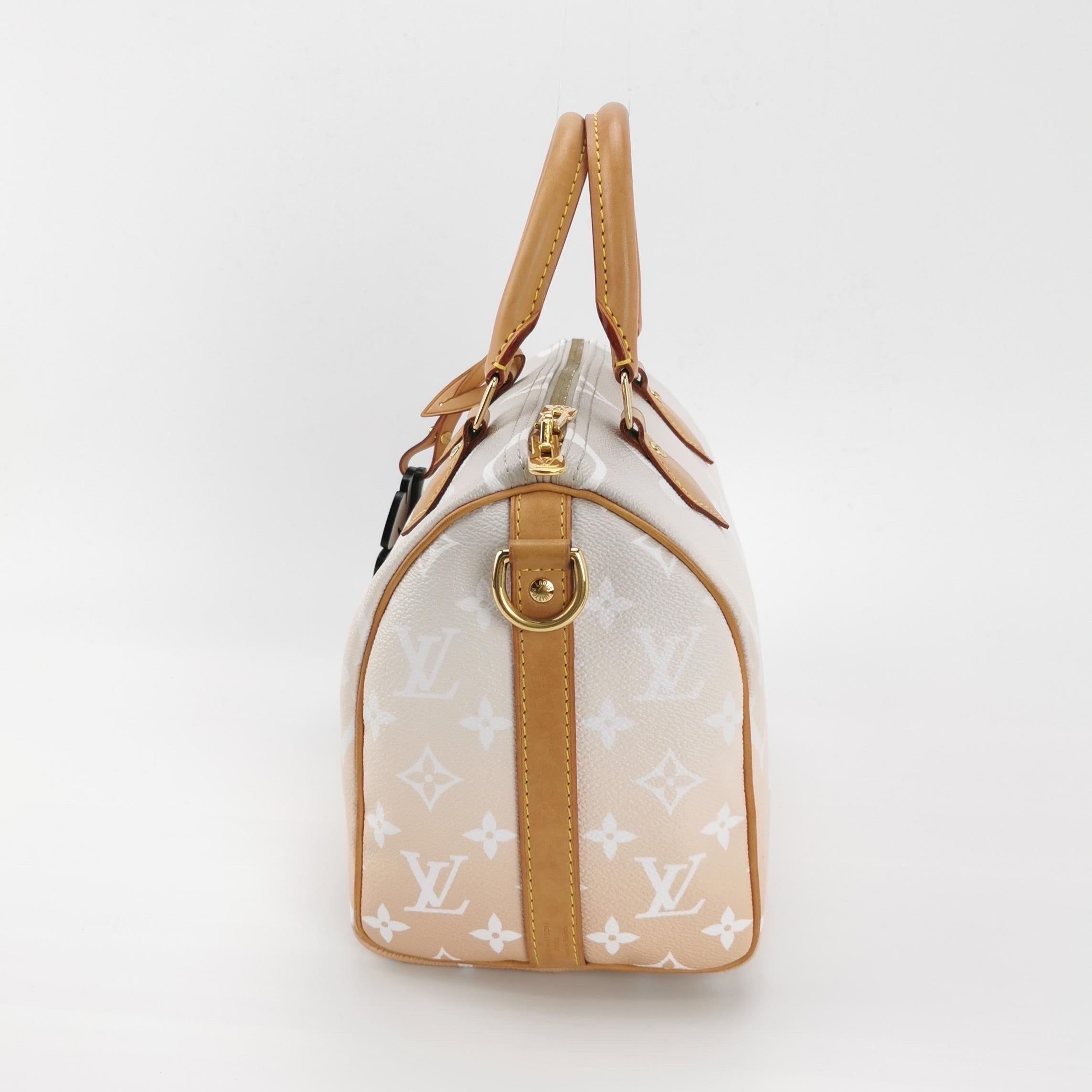 Louis Vuitton Speedy Bandouliere By The Pool Monogrammierte Riesen 25 Umhängetasche (Beige) im Angebot