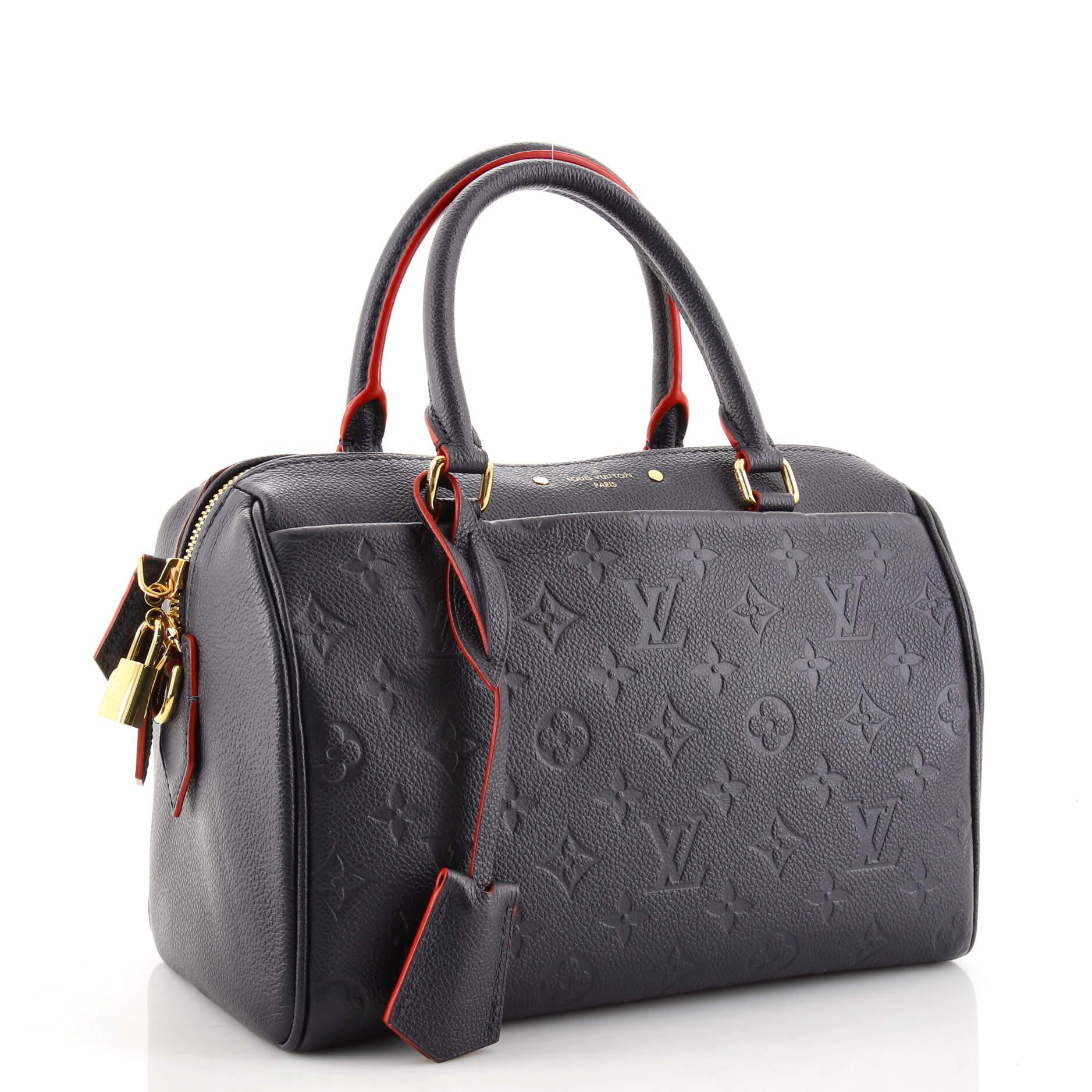 Black Louis Vuitton Speedy Bandouliere NM Bag Monogram Empreinte Leather 25