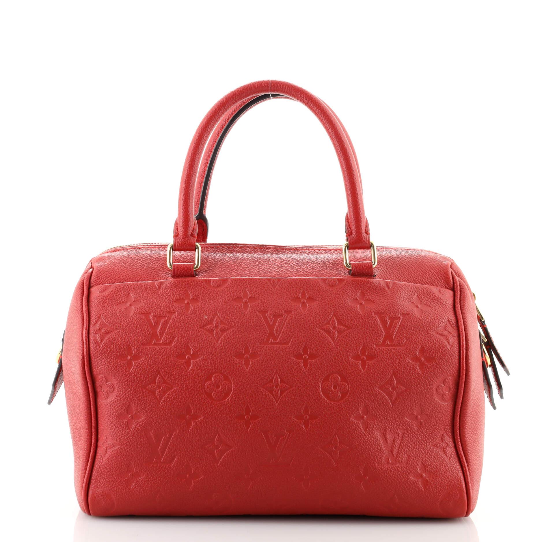 Red Louis Vuitton Speedy Bandouliere NM Bag Monogram Empreinte Leather 25