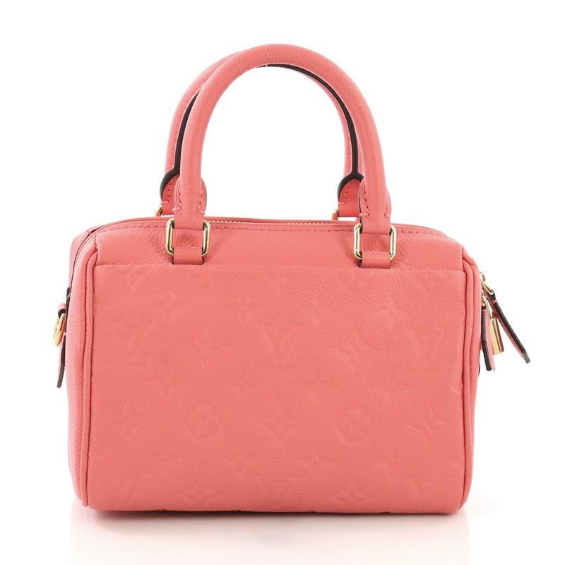 Pink Louis Vuitton Speedy Bandouliere NM Handbag Monogram Empreinte Leather 20