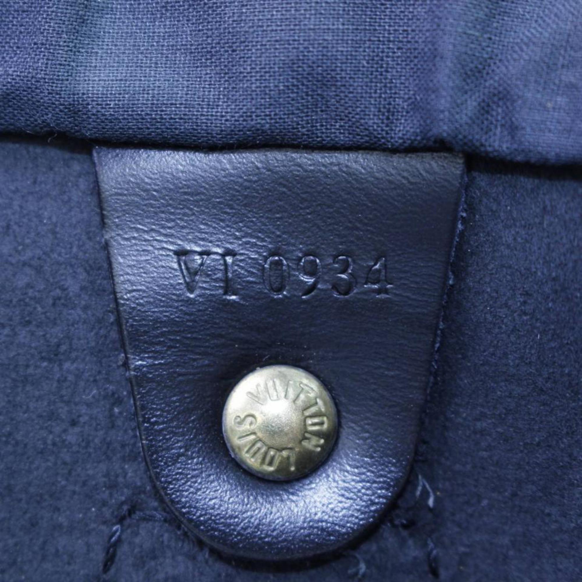 Purple Louis Vuitton Speedy Black Epi 25 866634 Blue Leather Satchel For Sale