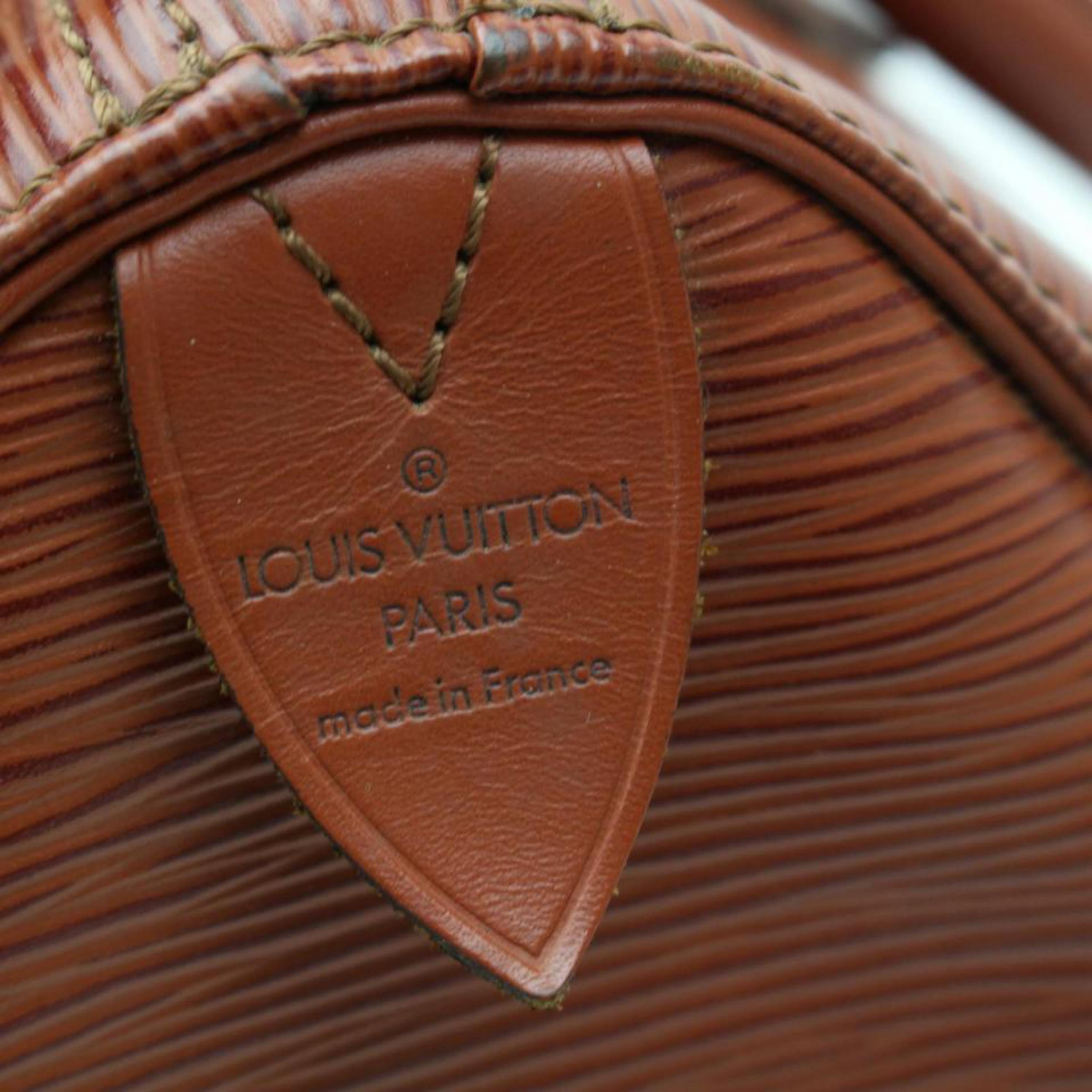 Louis Vuitton Speedy Brown Epi 25 12002 Kenya Leather Satchel For Sale 7