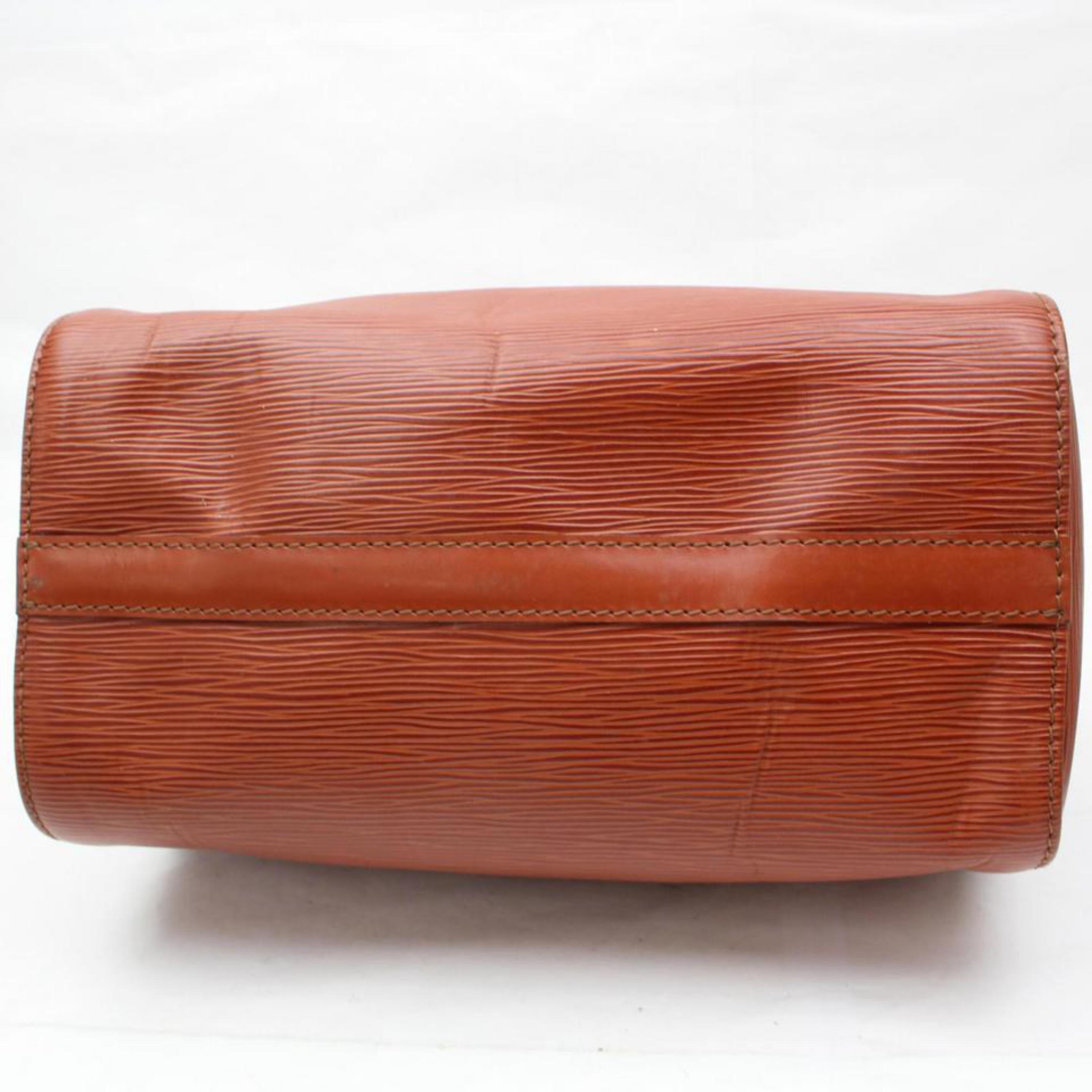 Louis Vuitton Speedy Brown Epi 25 12002 Kenya Leather Satchel For Sale 8