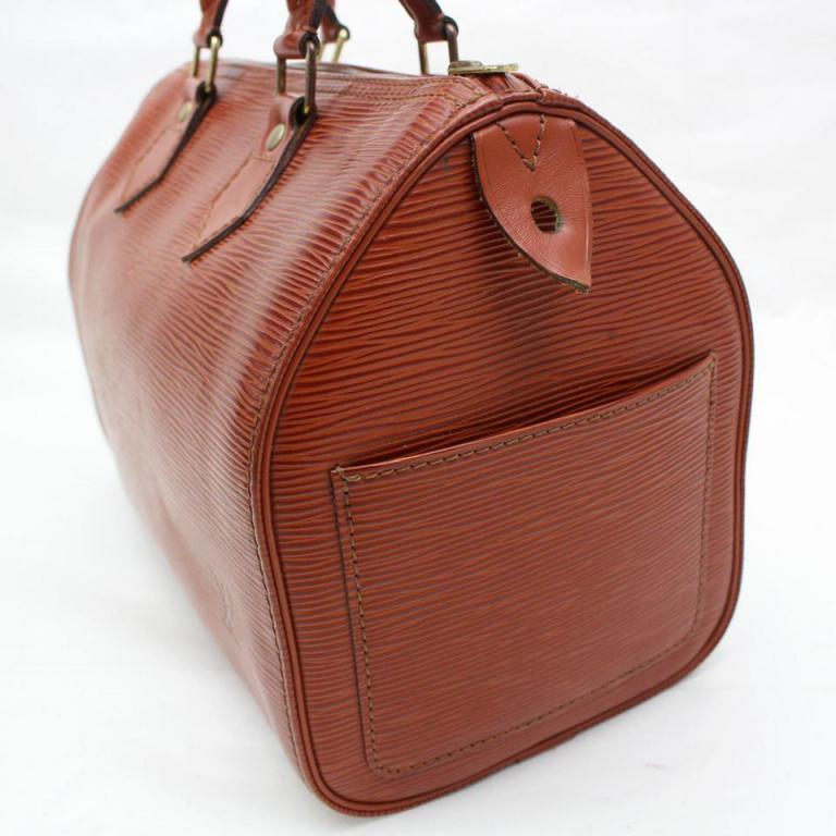 Women's Louis Vuitton Speedy Brown Epi 25 12002 Kenya Leather Satchel For Sale