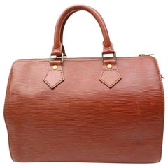 Louis Vuitton Speedy Brown Epi 25 12002 Kenya Leather Satchel