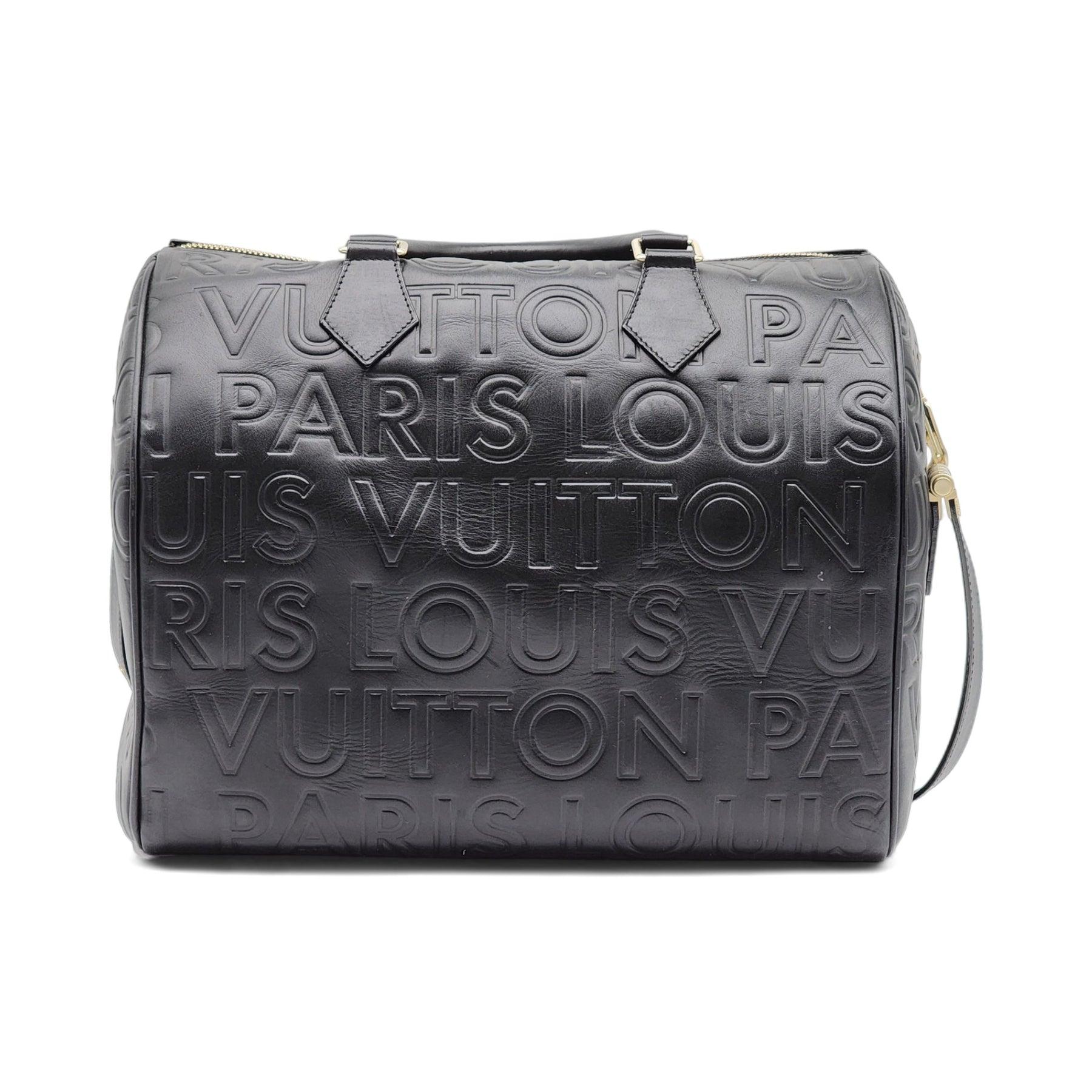 Women's Louis Vuitton Speedy Cube 30 Bag - Embossed Leather - Black