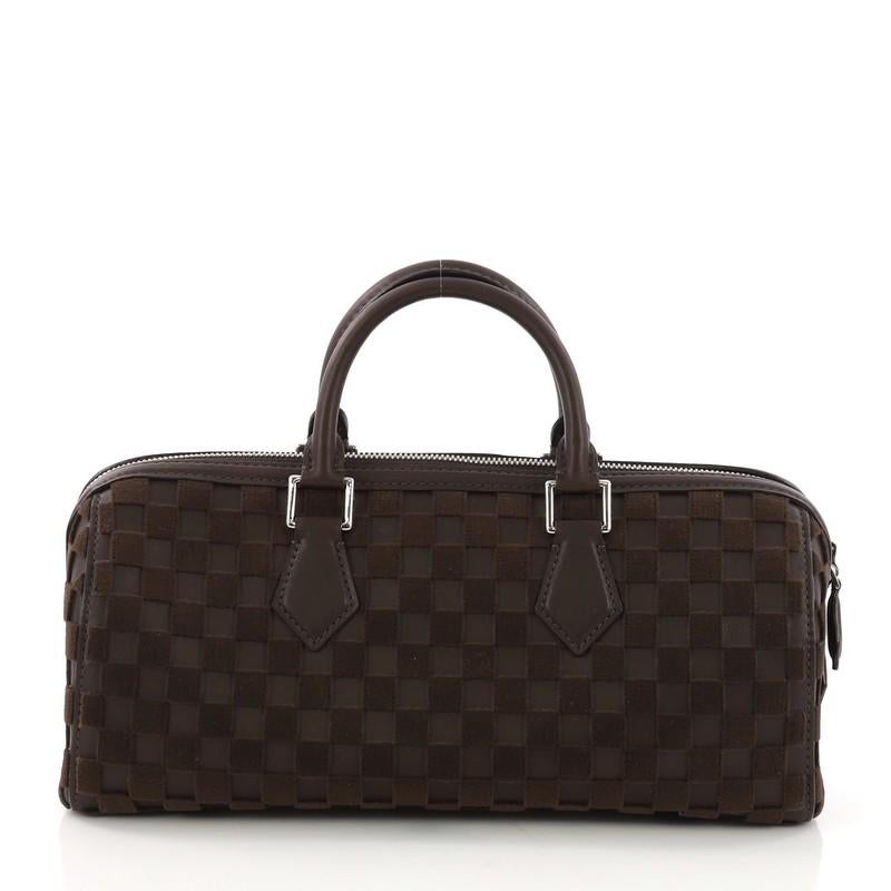 Black Louis Vuitton Speedy Cube Bag Damier Cubic Leather and Velvet East West