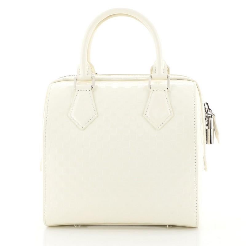 White Louis Vuitton Speedy Cube Bag Damier Facette PM