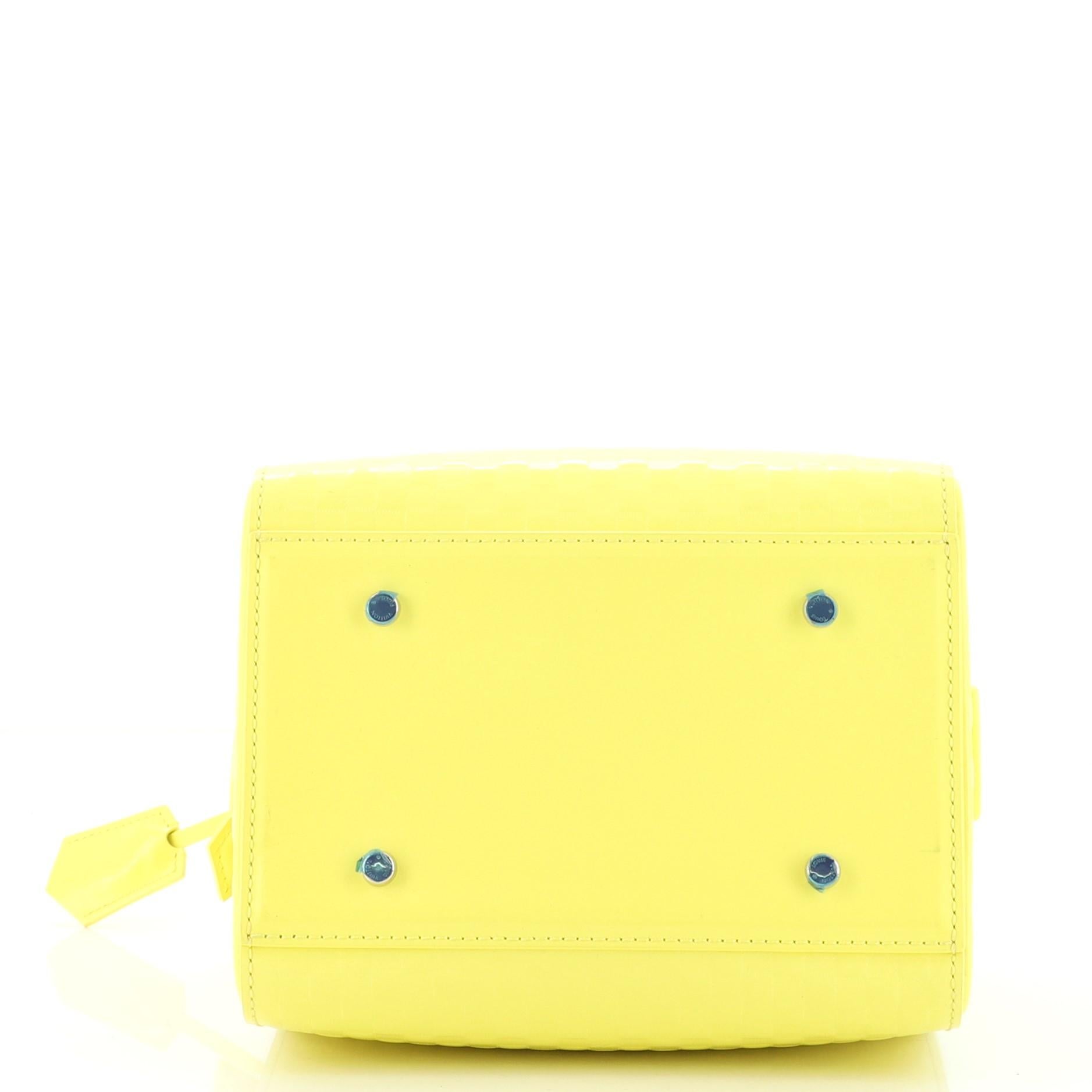 Yellow Louis Vuitton Speedy Cube Bag Damier Facette PM