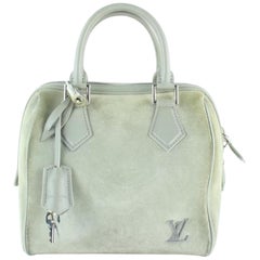 Louis Vuitton Speedy Cube (Ultra Rare)  Pm 18lz1130 Grey Suede Leather Satchel