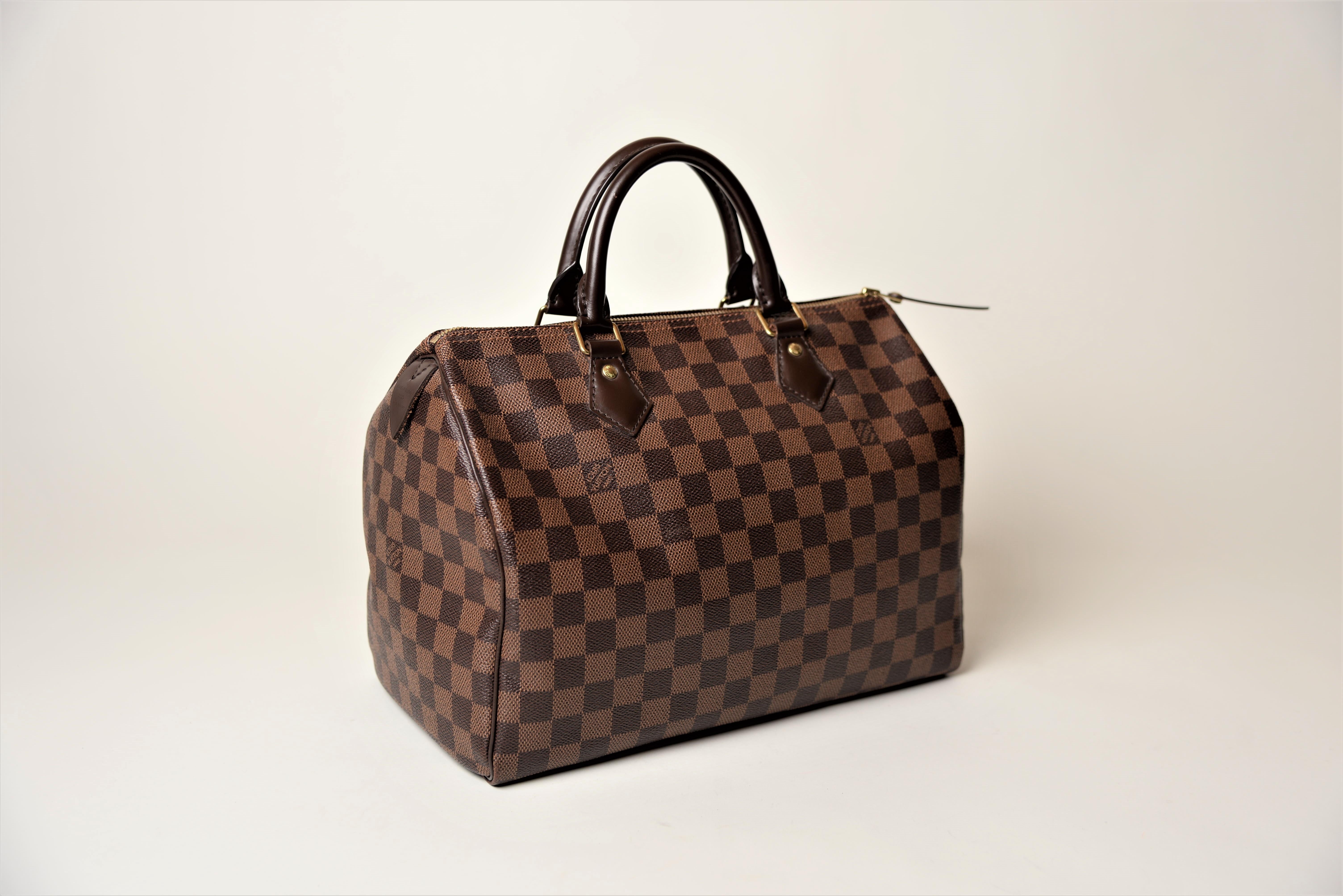 Brown Louis Vuitton Speedy Damier 30 Handbag