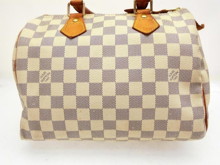 Louis Vuitton Speedy 30 White Damier Checkered Coated Canvas