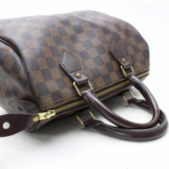 Louis Vuitton Speedy Damier Ebene 25 867632 Brown Coated Canvas Satchel