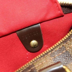 Louis Vuitton Speedy Damier Ebene 25 868435 Brown Coated Canvas Satchel