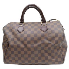 Louis Vuitton Speedy Damier Ebene 30 868448 Brown Coated Canvas Satchel