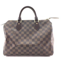 Louis Vuitton Speedy Damier Ebene 30 869341 Brown Coated Canvas Satchel