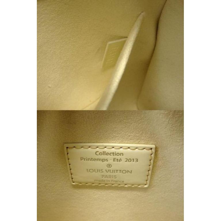 Beige Louis Vuitton Speedy Damier Facette Pm 222152 Patent Leather Cross Body Bag For Sale