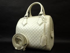 Louis Vuitton Speedy Damier Facette Pm 222152 White Patent Leather Cross Body