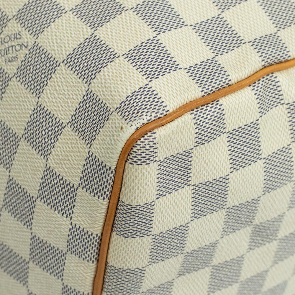 LOUIS VUITTON, Speedy Damier in weißer Leinwand im Angebot 6