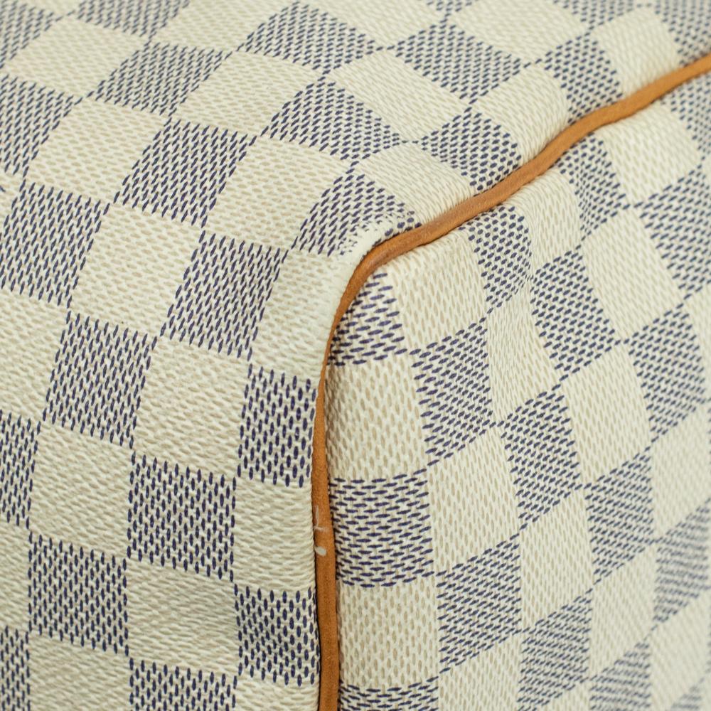 LOUIS VUITTON, Speedy Damier in weißer Leinwand im Angebot 9