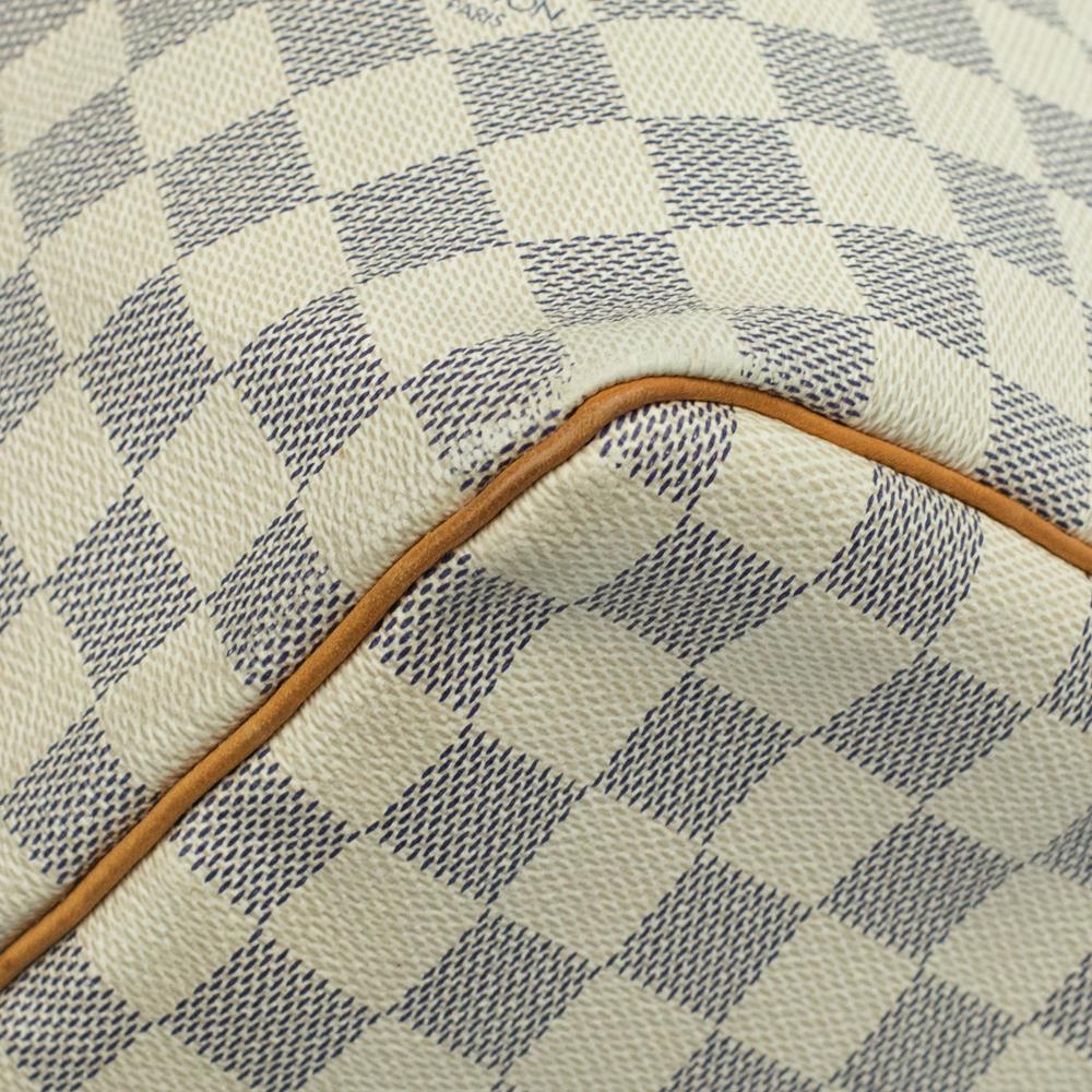 LOUIS VUITTON, Speedy Damier in weißer Leinwand im Angebot 10