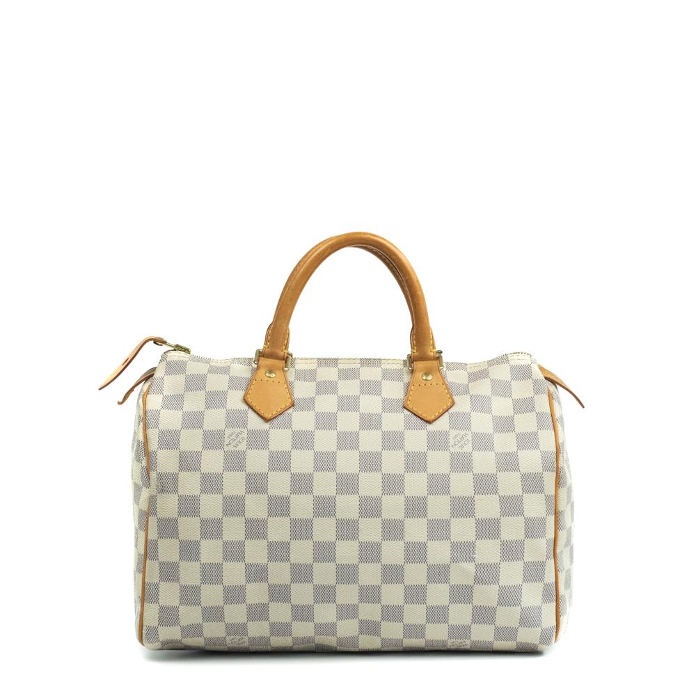 LOUIS VUITTON, Speedy Damier in weißer Leinwand (Weiß) im Angebot