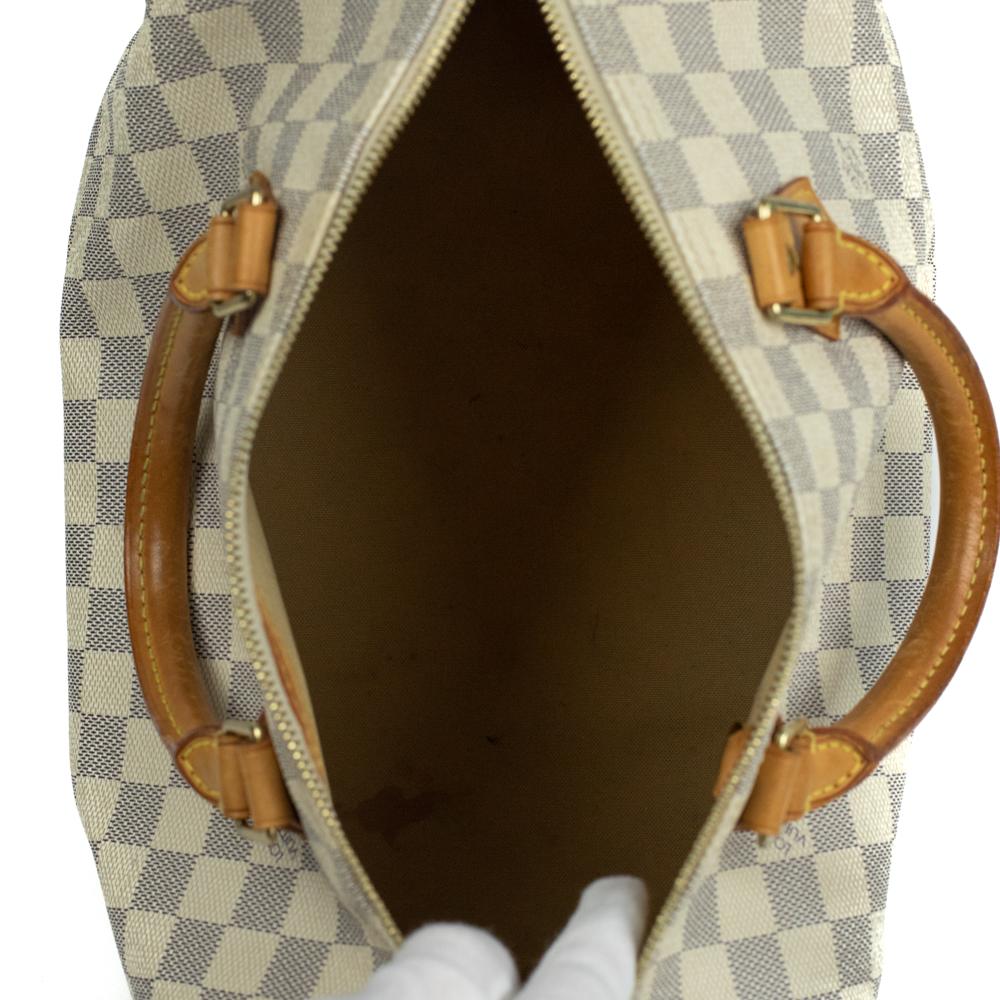 LOUIS VUITTON, Speedy Damier in weißer Leinwand Damen im Angebot