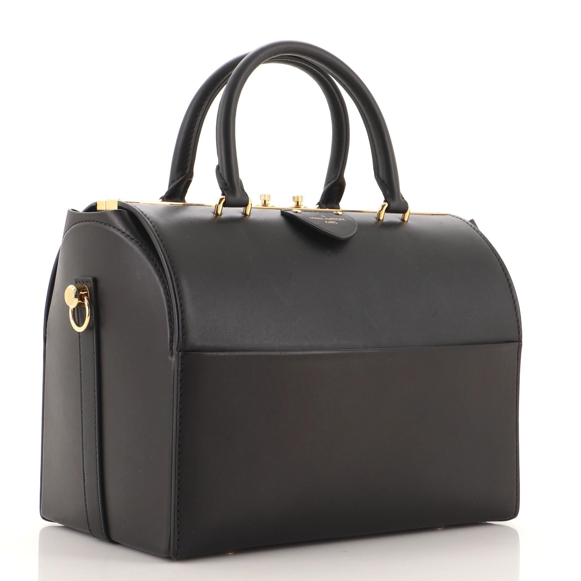 Black Louis Vuitton Speedy Doctor Bag Cuir Orfevre Leather 25