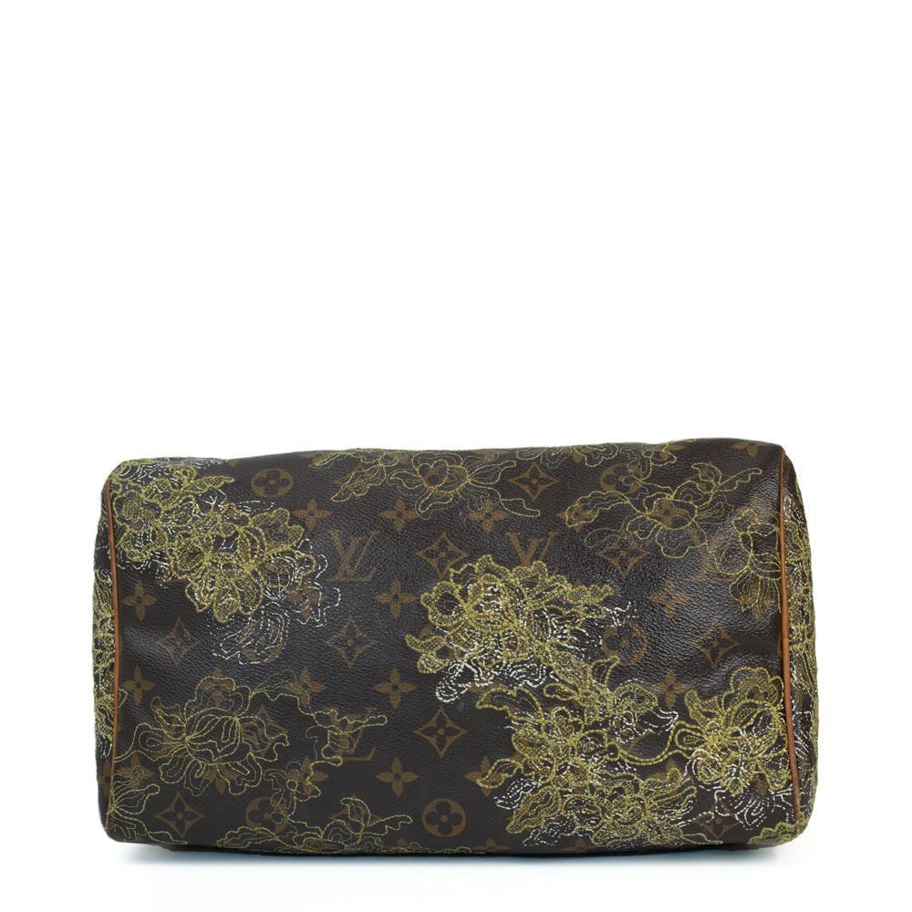 LOUIS VUITTON Speedy Edition Limitee Handbag in Brown Canvas In Good Condition In Clichy, FR