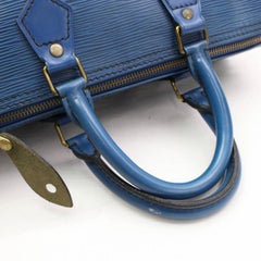 Louis Vuitton Speedy Epi 25 868003 Blue Leather Satchel