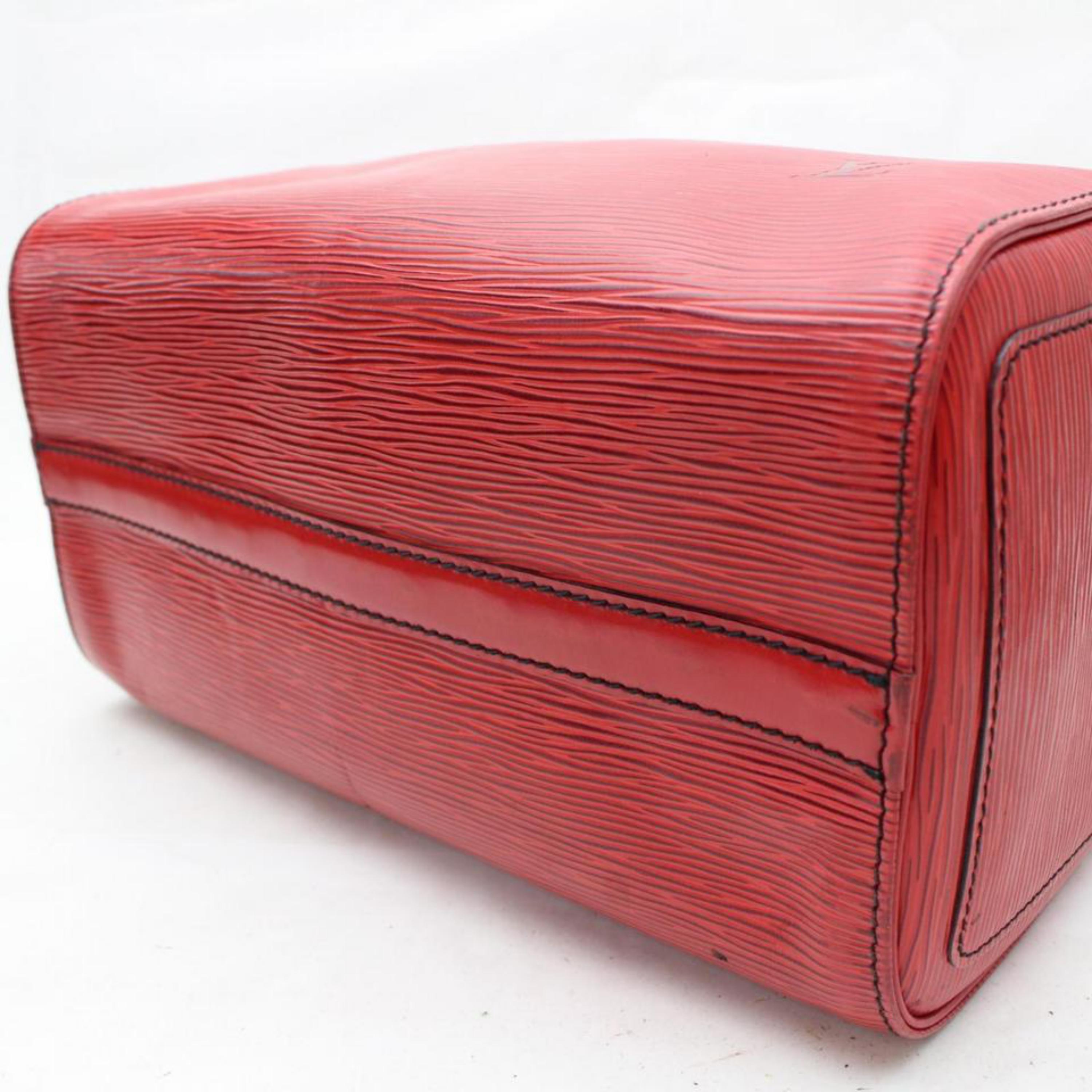 Louis Vuitton Speedy Epi 25 868169 Red Leather Satchel For Sale 3
