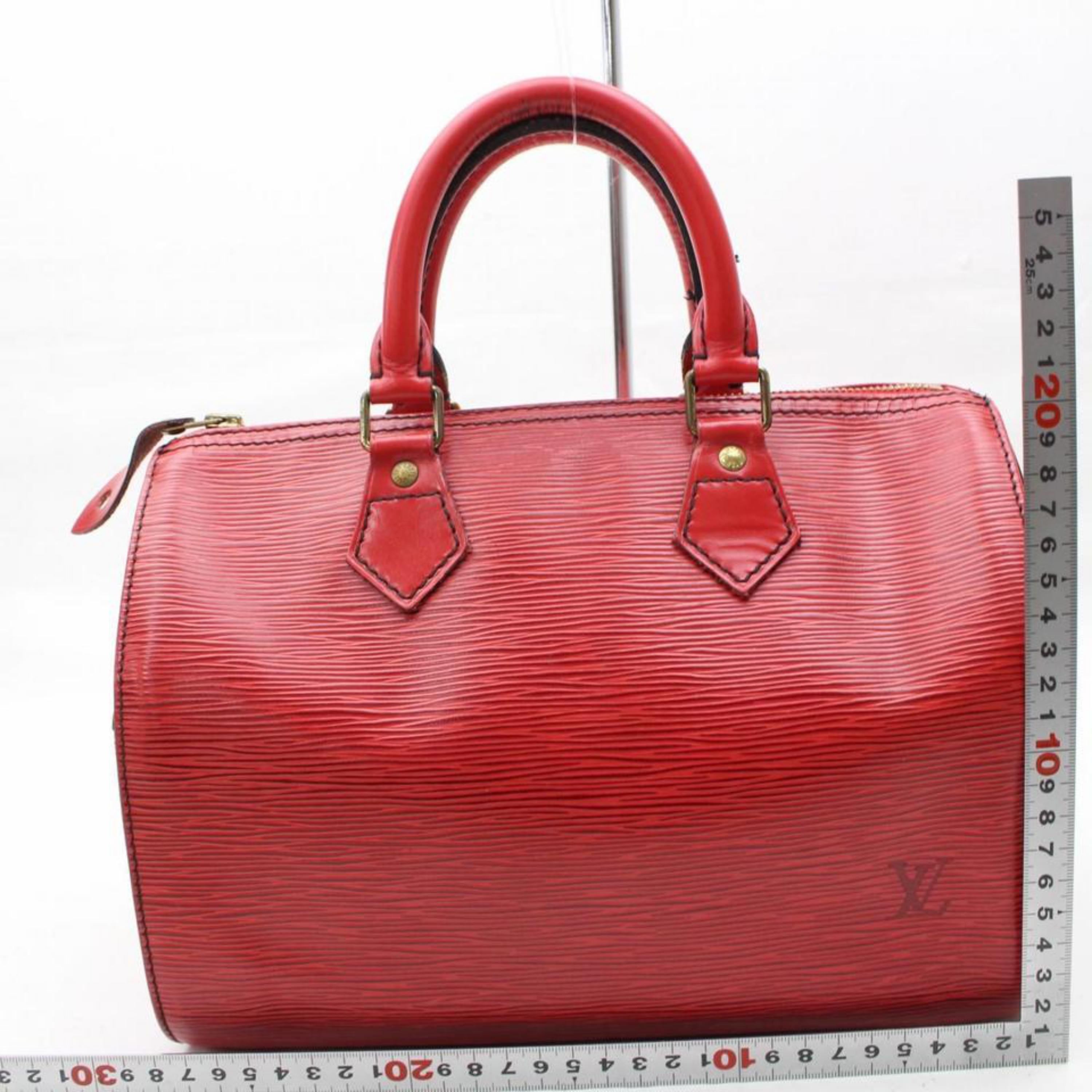 Louis Vuitton Speedy Epi 25 868169 Red Leather Satchel For Sale 4