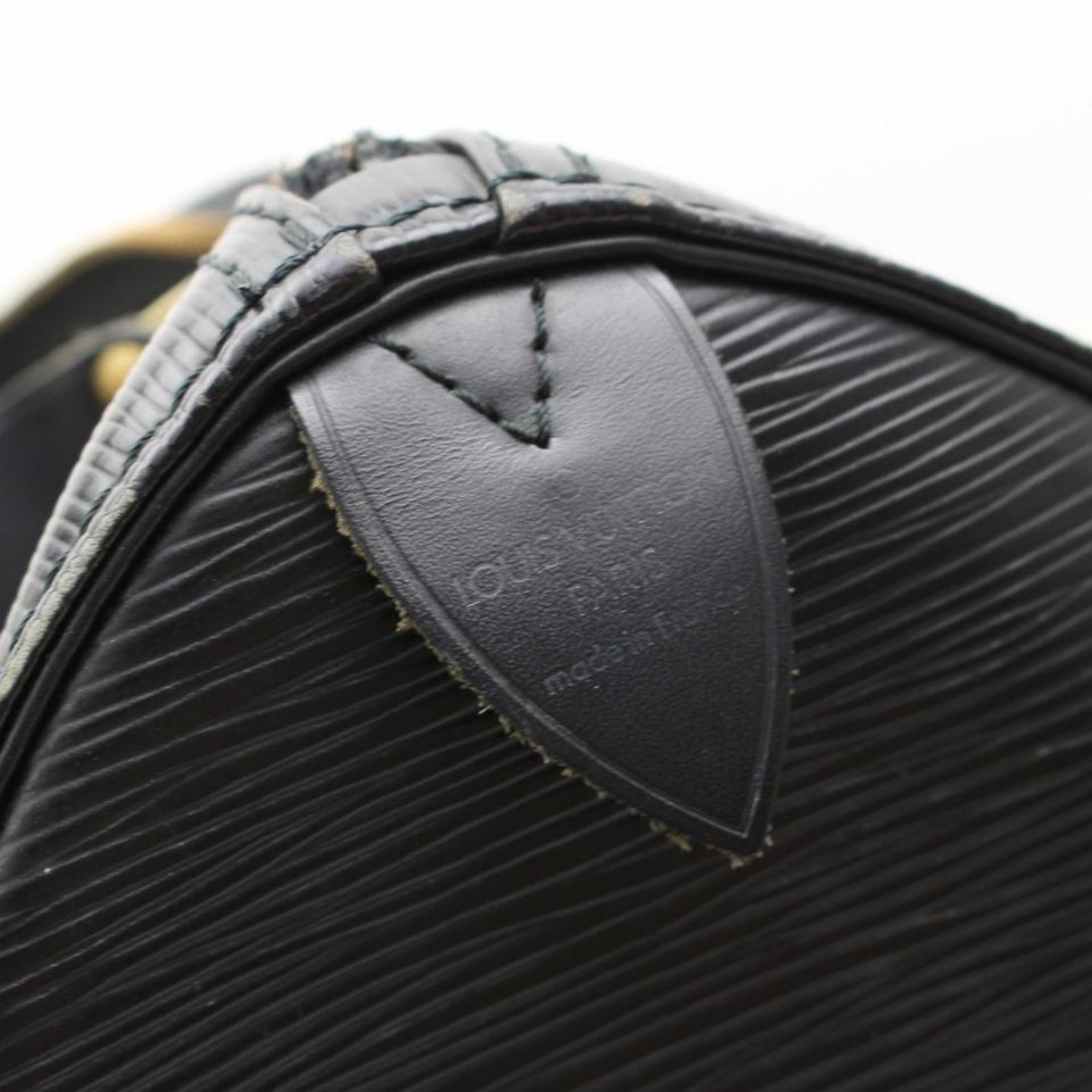 Louis Vuitton Speedy Epi Noir 30 867755 Black Leather Satchel For Sale 6