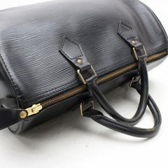 Louis Vuitton Speedy Epi Noir 30 867755 Black Leather Satchel
