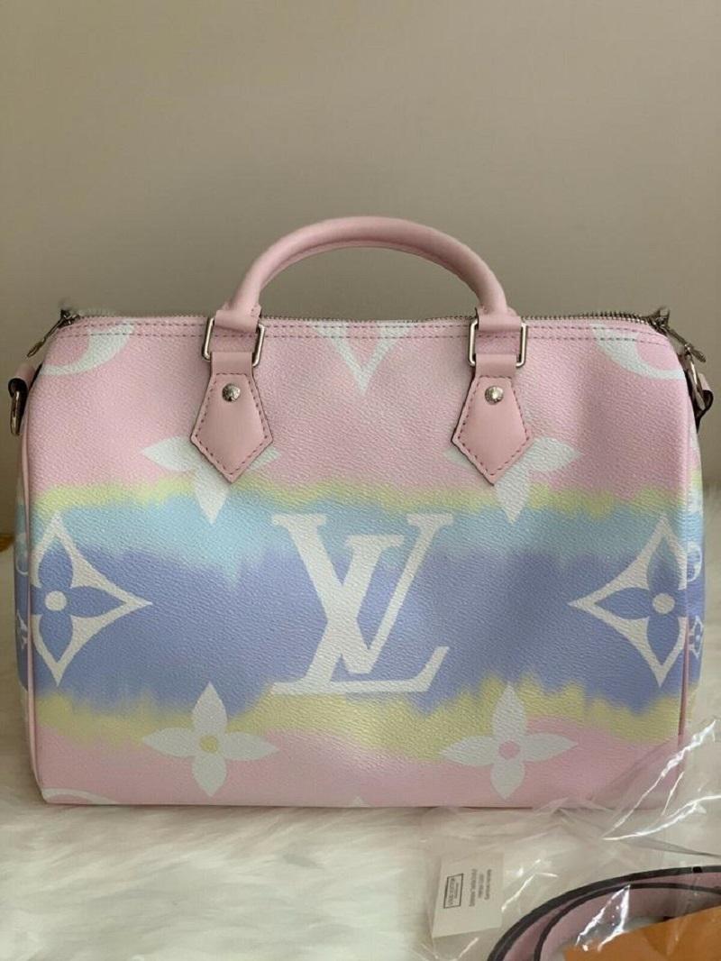 Gray Louis Vuitton Speedy Escale Collection 30 Bandouliere In Pastel Tye Dye 870aus