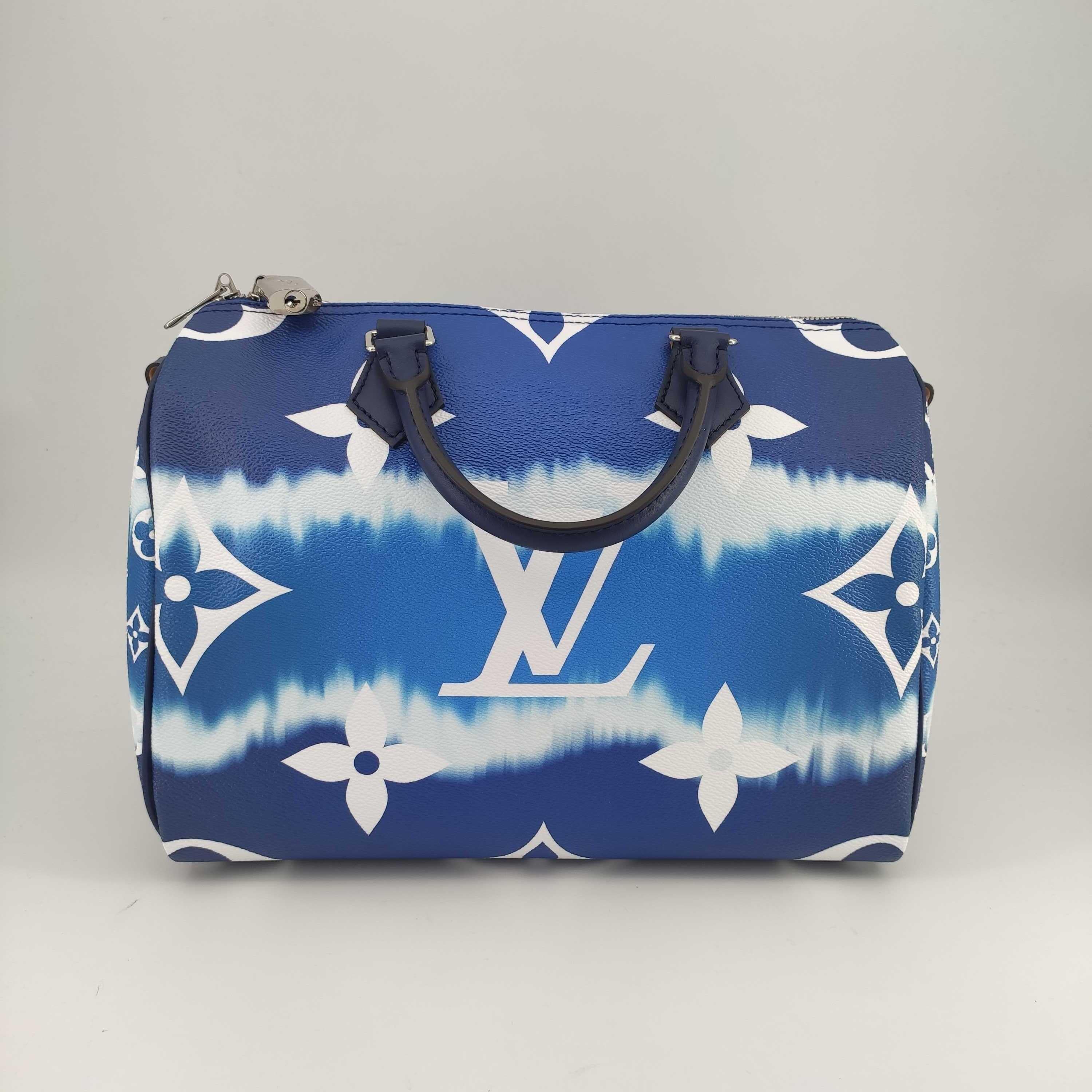 LOUIS VUITTON Speedy Escale Shoulder bag in Blue Canvas In New Condition In Clichy, FR