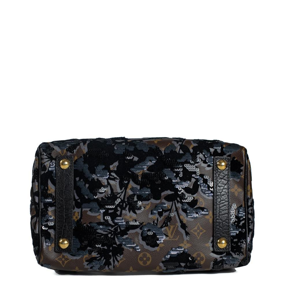 Women's LOUIS VUITTON Speedy Fleur de jais Handbag in Black Canvas