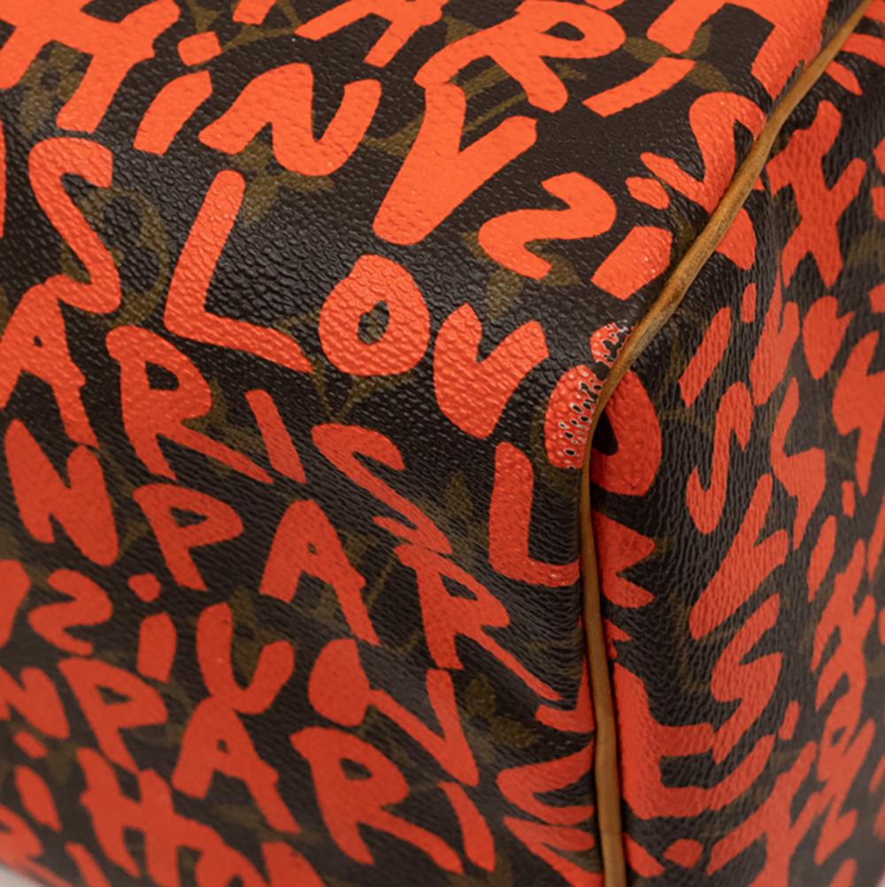 LOUIS VUITTON, Speedy Graffiti in brown leather For Sale 3