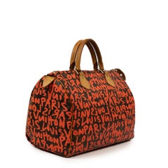 LOUIS VUITTON, Speedy Graffiti in brown leather