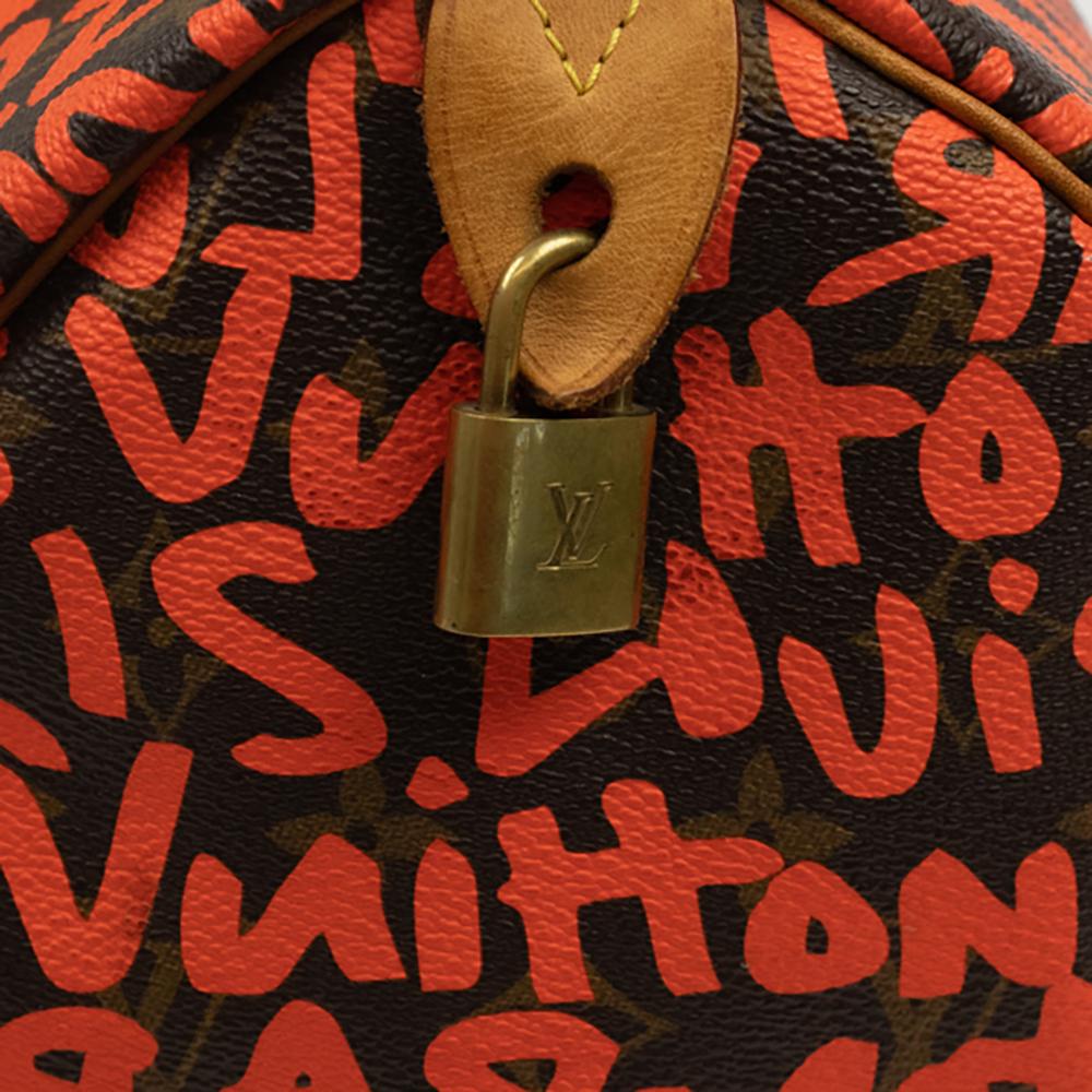 Women's LOUIS VUITTON, Speedy Graffiti in brown leather For Sale